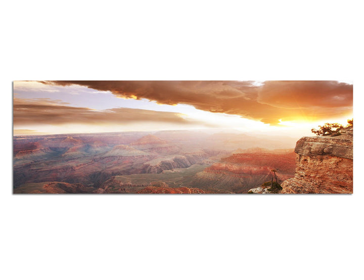 Paul Sinus Art Panoramabild auf Leinwand und Keilrahmen 120x40cm Grand Canyon Sonnenaufgang Landscha