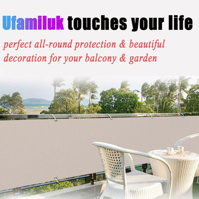 Ufamiluk Windschutz Balkon fest meterware Tuch Fuer den Balkon UV-Schutz balkonverkleidung für Balko