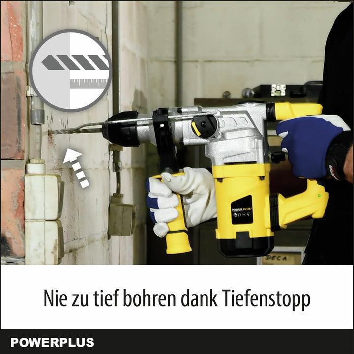 Powerplus Kombibohrmaschine POWX1175 Kombibohrer zum Bohren, Meisseln und Hämmern – Kombibohrer für