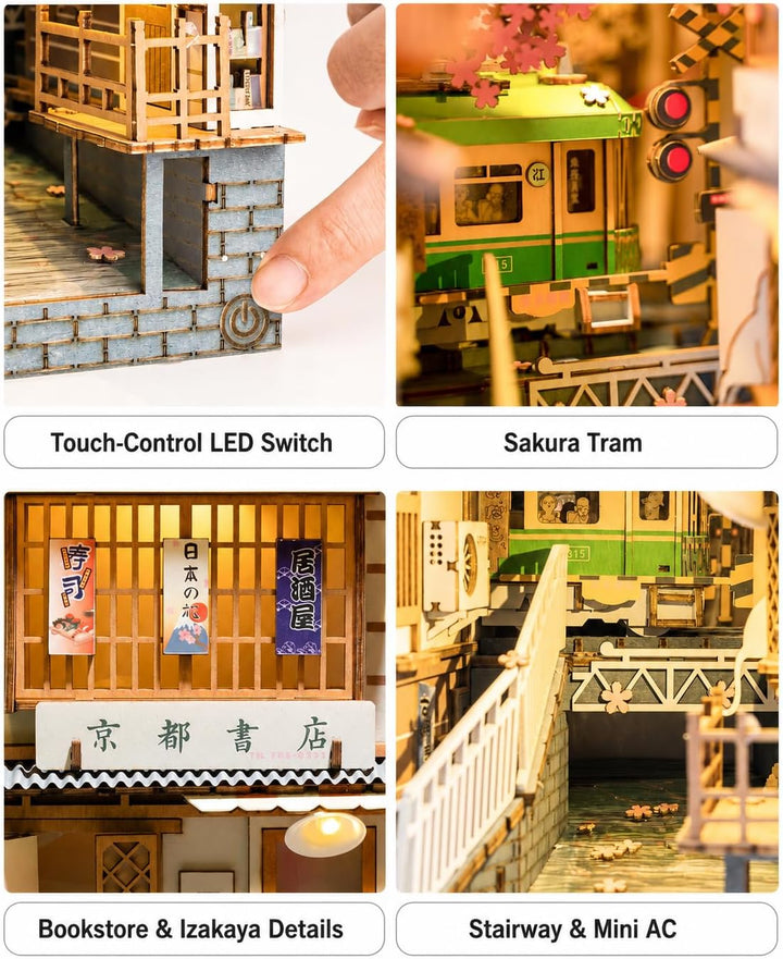 Rolife Book Nook Kits 3D Puzzles Holz Holzpuzzle Erwachsene DIY Bücherecke Holzmodelle Bausätze für