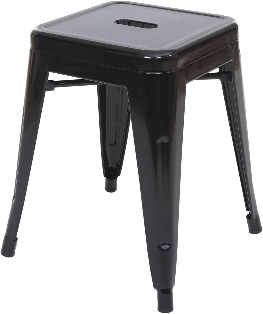 2er-Set Hocker HWC-A73, Metallhocker Sitzhocker, Metall Industriedesign stapelbar - schwarz, Schwarz