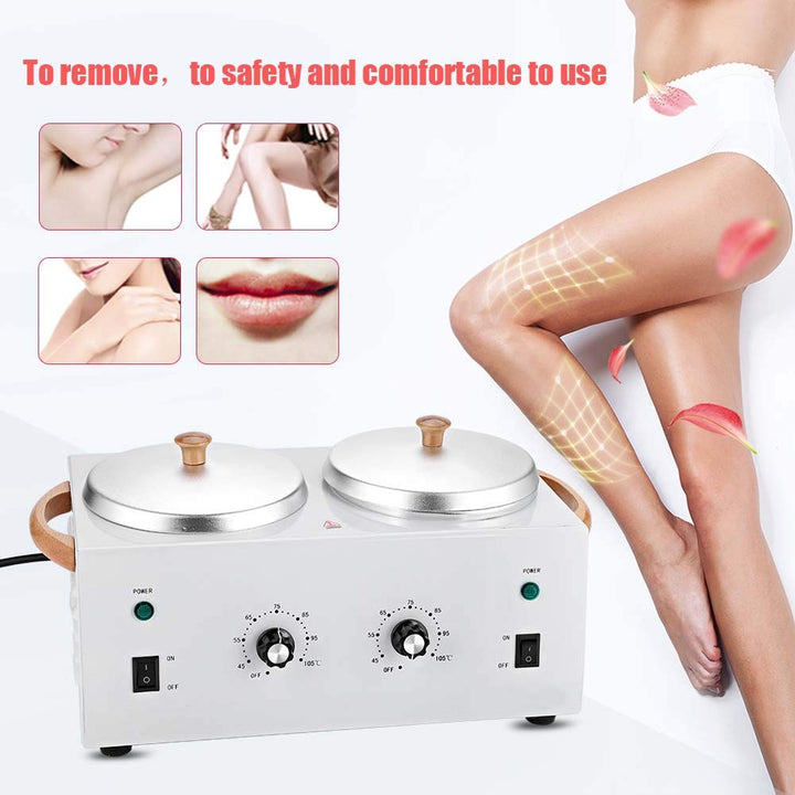 Warm Electric Wax Heater, Wachsschmelzmaschine, Heisser Paraffinwachswärmer Salon Dual Pot Enthaarun