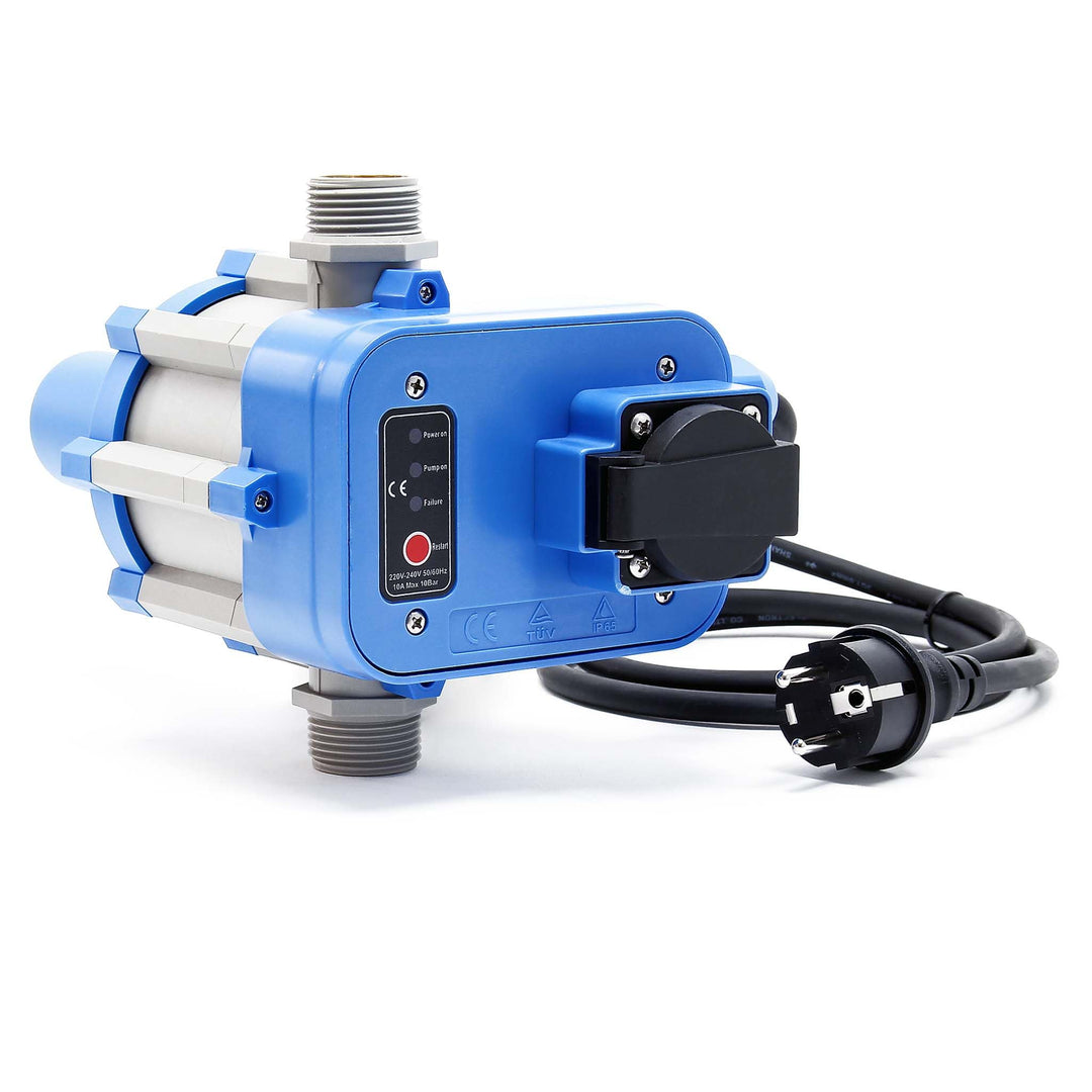 Wiltec Druckschalter EPC-2 230V 1-phasig bis 10 bar, Druckwächter mit Trockenlaufschutz für Hauswass