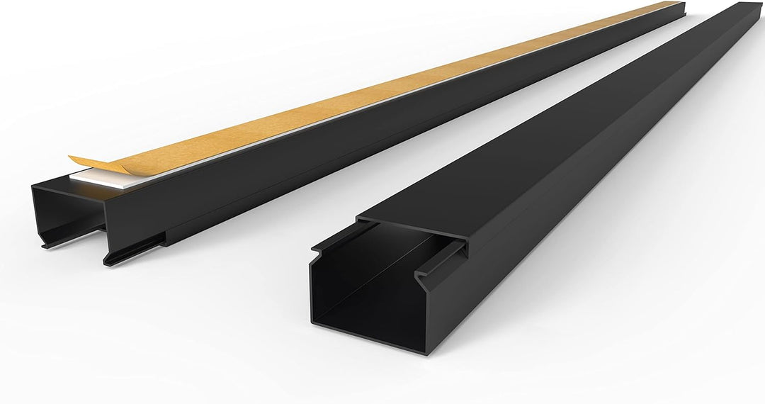 Kabelkanal Selbstklebend Pro mit Schaumklebeband, Kabelschacht 50m 30x20mm - 50x1m, Black - Schwarz