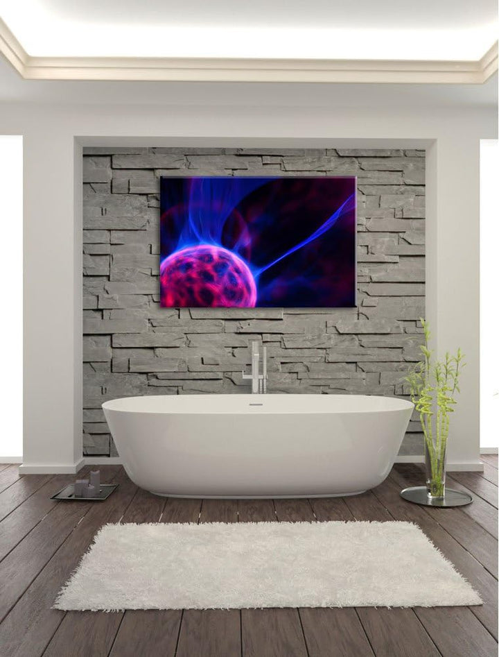 Pixxprint leuchtender Energieball auf Leinwand, XXL riesige Bilder fertig gerahmt mit Keilrahmen, Ku