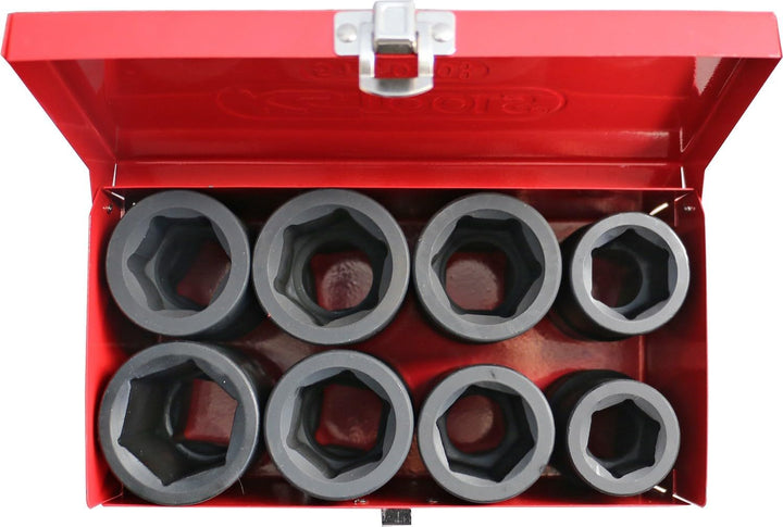 KS Tools 515.0610 1" Sechskant-Kraft-Stecknuss-Satz, kurz, 8-tlg.