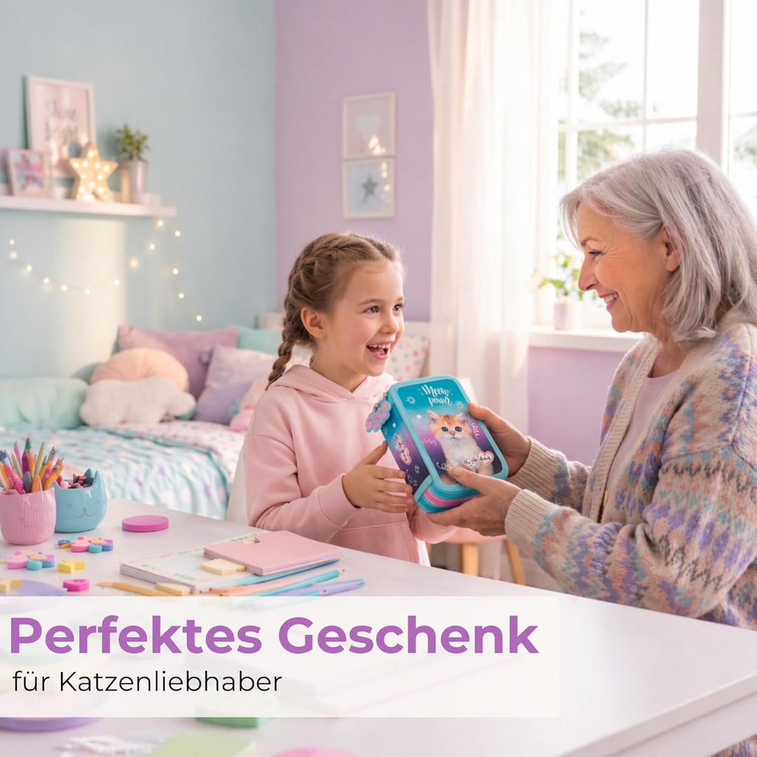 Goldkids - Federmäppchen 3 Fächer - Mäppchen für Mädchen und Jungen - Federmappe 3-Fach Federtasche