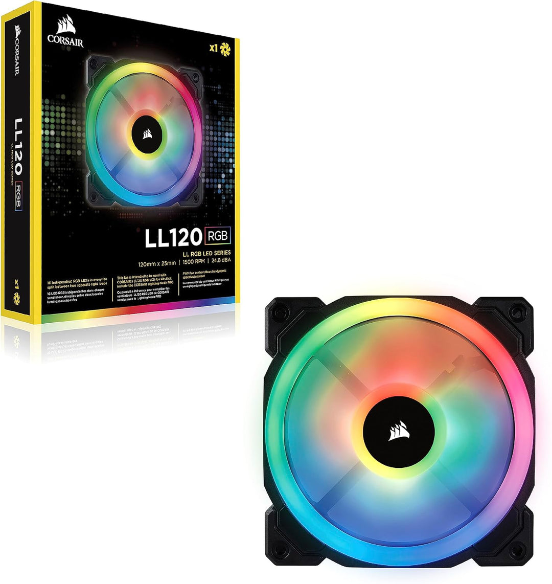 Corsair PWM-Lüfter RGB, Schwarz, 1 x 120 mm Lüfter Einzelpackung, Einzelpackung