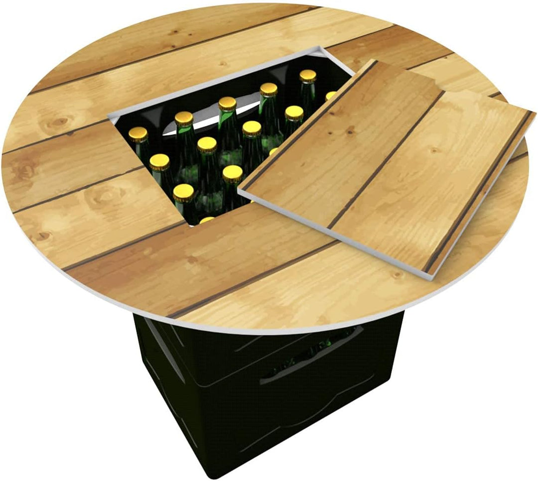 Vispronet Bierkastentisch Holz ✓ mobiler Aufsatz für Bier- & Getränkekästen ✓ Deckel zur Getränkeent