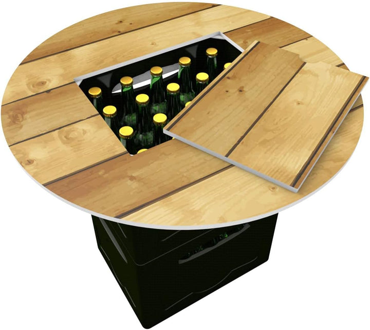 Vispronet Bierkastentisch Holz ✓ mobiler Aufsatz für Bier- & Getränkekästen ✓ Deckel zur Getränkeent