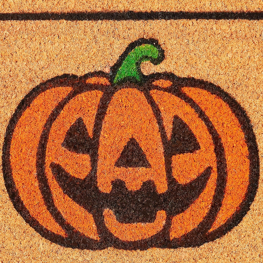 BRUBAKER Halloween Fussmatte für Aussen und Innen - Hello mit Grusel Kürbis - 45 x 75 cm Schmutzfang