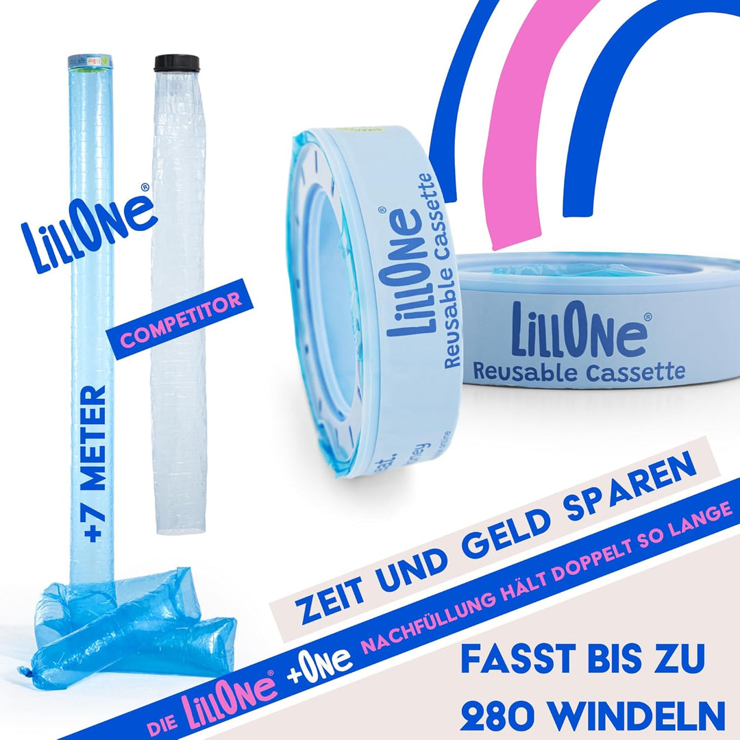 LillOne 4 Nachfüllkassetten, wiederverwendbare, kompatibel mit dem Angelcare - Beutel für das Entsor