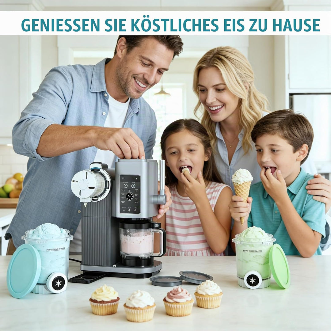 4 Stück Ersatz für Ninja Creami Swirl Behälter NC701EU 480ML, BPA-frei &amp; Spülmaschinenfest, Ersatzbe
