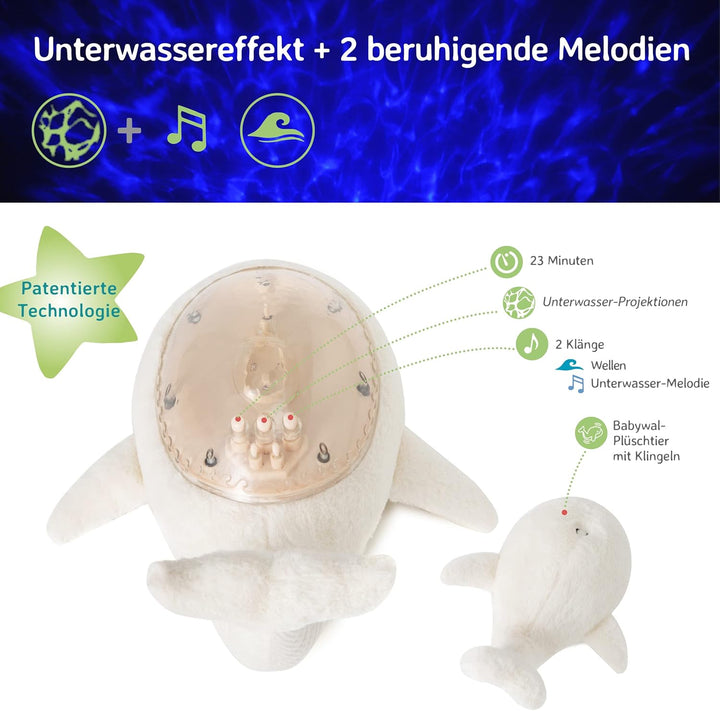 Cloud b Ocean Projector Nachtlicht mit weissem Rauschen beruhigenden Klängen | Einstellbare Einstell