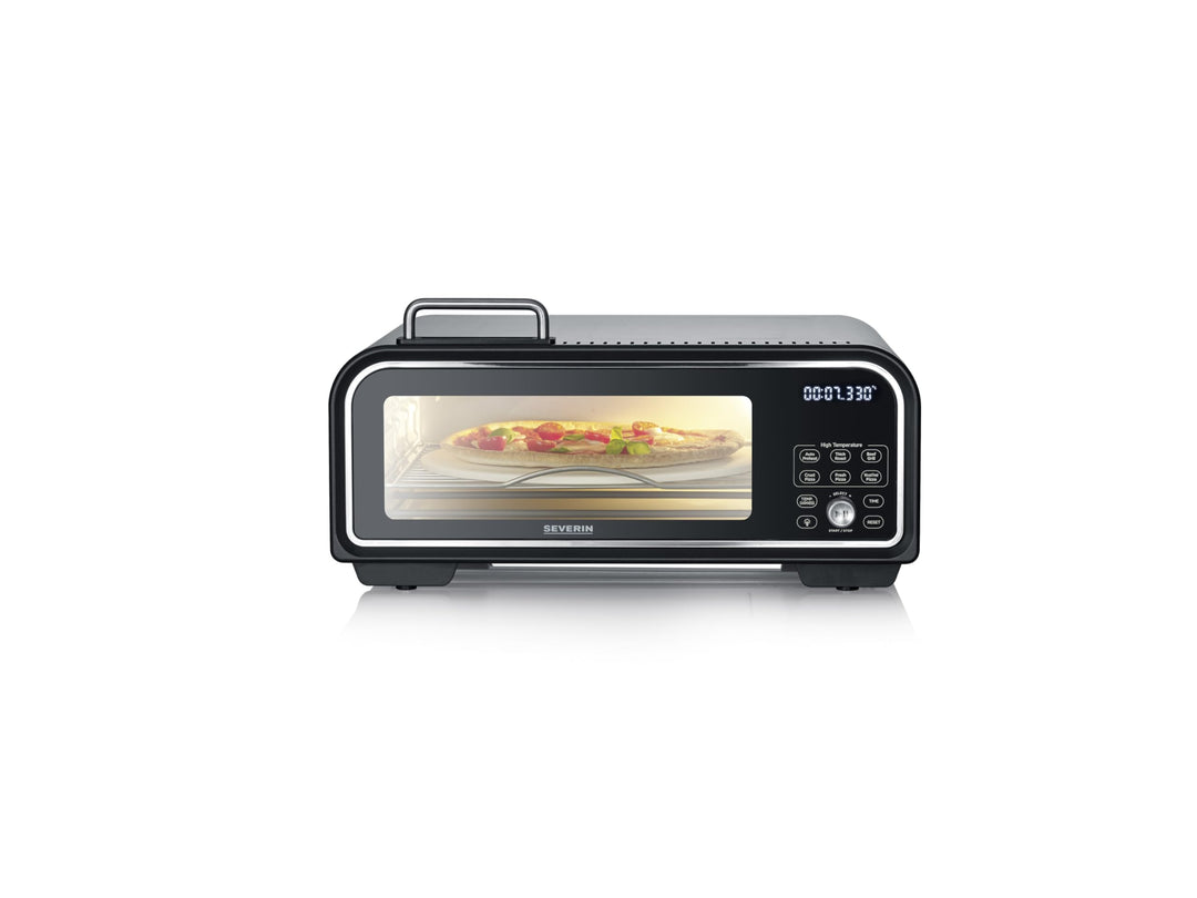 SEVERIN SERICO Digitaler Pizzaofen, elektronischer Pizzabackofen mit Digital-Display & Safe-Touch Ge