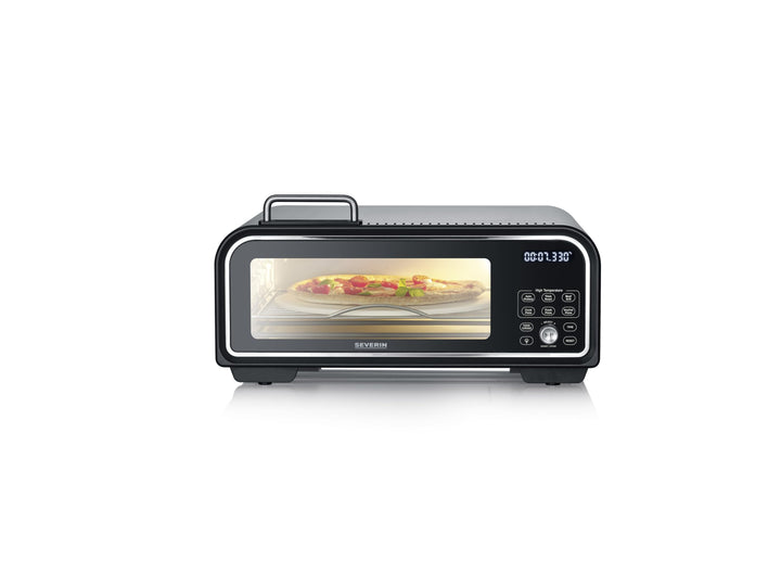 SEVERIN SERICO Digitaler Pizzaofen, elektronischer Pizzabackofen mit Digital-Display & Safe-Touch Ge
