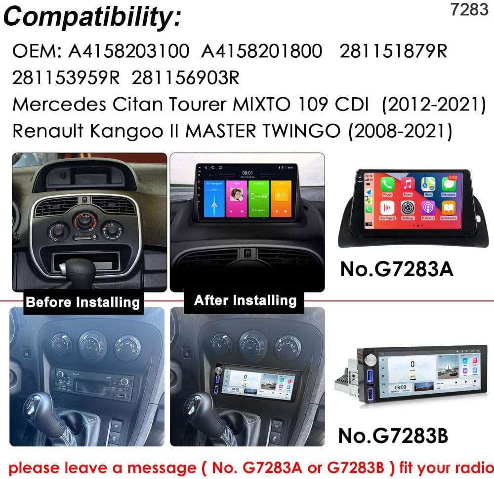 Android Autoradio mit GPS-Navigation, Phone Mirrorlink, FM-RDS-Radio, Carplay ,Stereo Audio Auto Rad