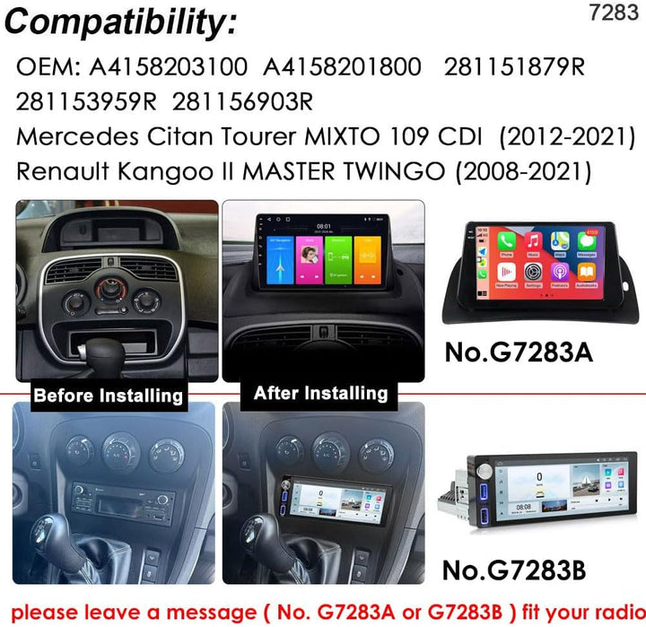 Android Autoradio mit GPS-Navigation, Phone Mirrorlink, FM-RDS-Radio, Carplay ,Stereo Audio Auto Rad
