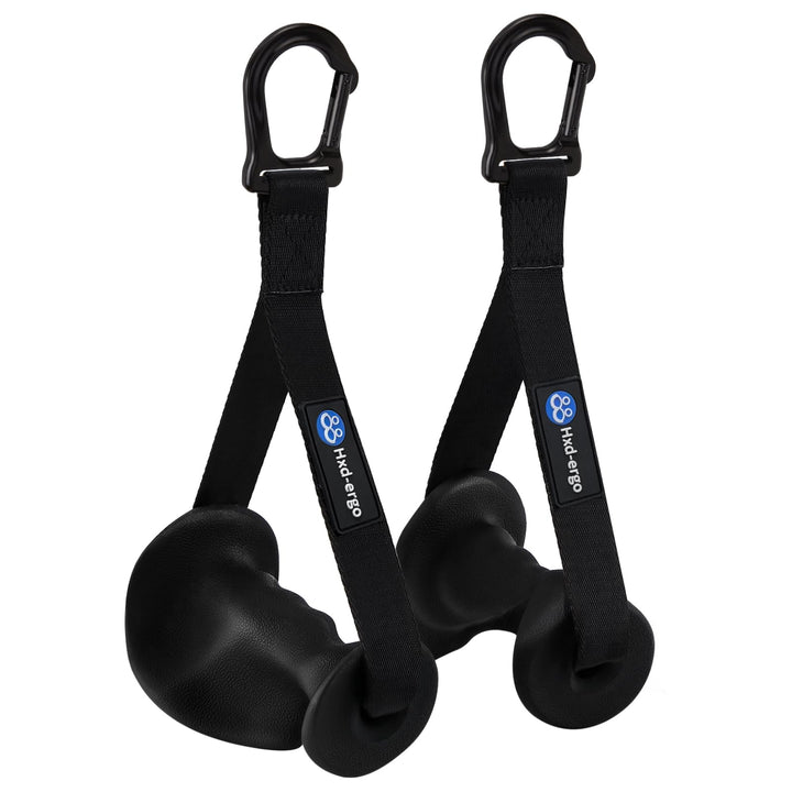 HXD-ERGO 2 Stück Einhandgriff für Widerstandsbänder, Fitnessband Griffe mit Metall D-Ring, Ergonomis