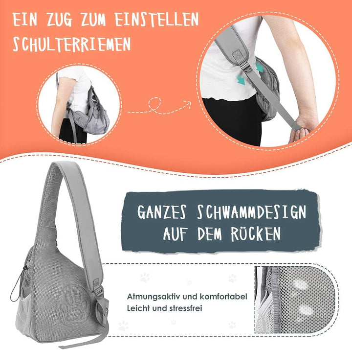 Eyein Hundefreundlich Tragetücher Hunde, Hände frei Reisetasche für kleine Haustiere mit verstellbar