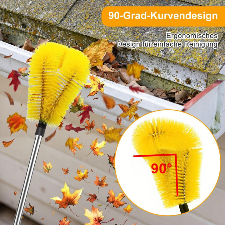 Dachrinnenreiniger Teleskop Dachrinnenbürste mit 6Pcs Teleskopstiel 250cm Dachrinnenreinigungsbürste