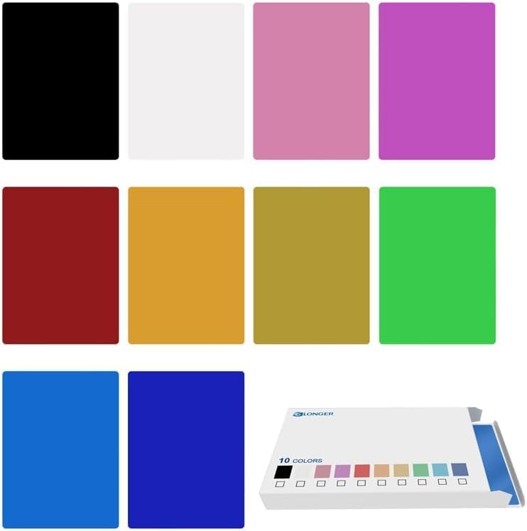 100 Stück Bunte Aluminium-Businesscard-Rohlinge - Perfekt für Lasergravur, DIY-Businesscard-Individu