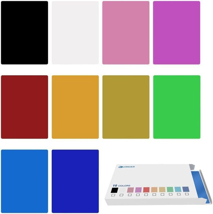 100 Stück Bunte Aluminium-Businesscard-Rohlinge - Perfekt für Lasergravur, DIY-Businesscard-Individu