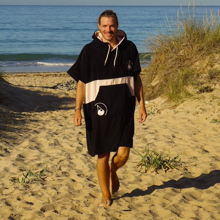 WAVE HAWAII Barravento Surfponcho für Körpergrössen 160-190 cm Poncho 100% ÖKO Baumwolle Velours Umk