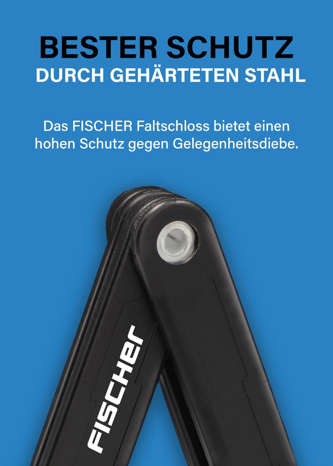 FISCHER PROTEC Plus+ FN110 Fahrrad Faltschloss mit Zahlenschloss, mit praktischer Handhabung, überzo