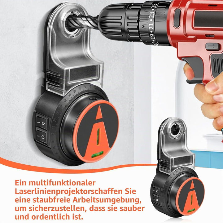 Bohrstaubsammler mit Nivellierwerkzeug und Elektronischem Vakuumsaugnapf, 2-in-1 Wasserwaage mit Sta