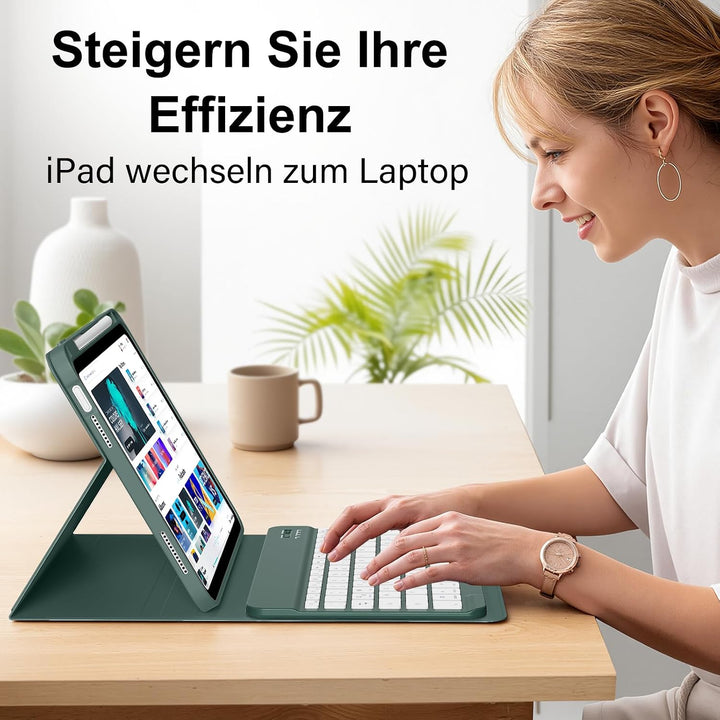 Hülle mit Tastatur für iPad (A16) 11/10 Generation(2025/2022) 11 Zoll/10.9 Soft TPU Rückseite Gehäus