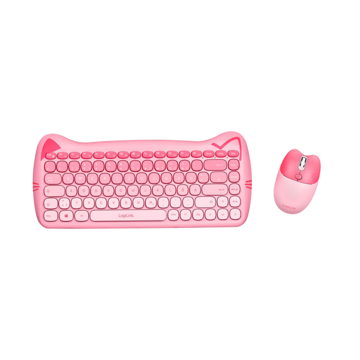 LogiLink kabellose 2,4 GHz kindgerechte Tastatur-Maus-Kombi 1600 DPI QWERTZ-Layout Windows MAC 85 Ta