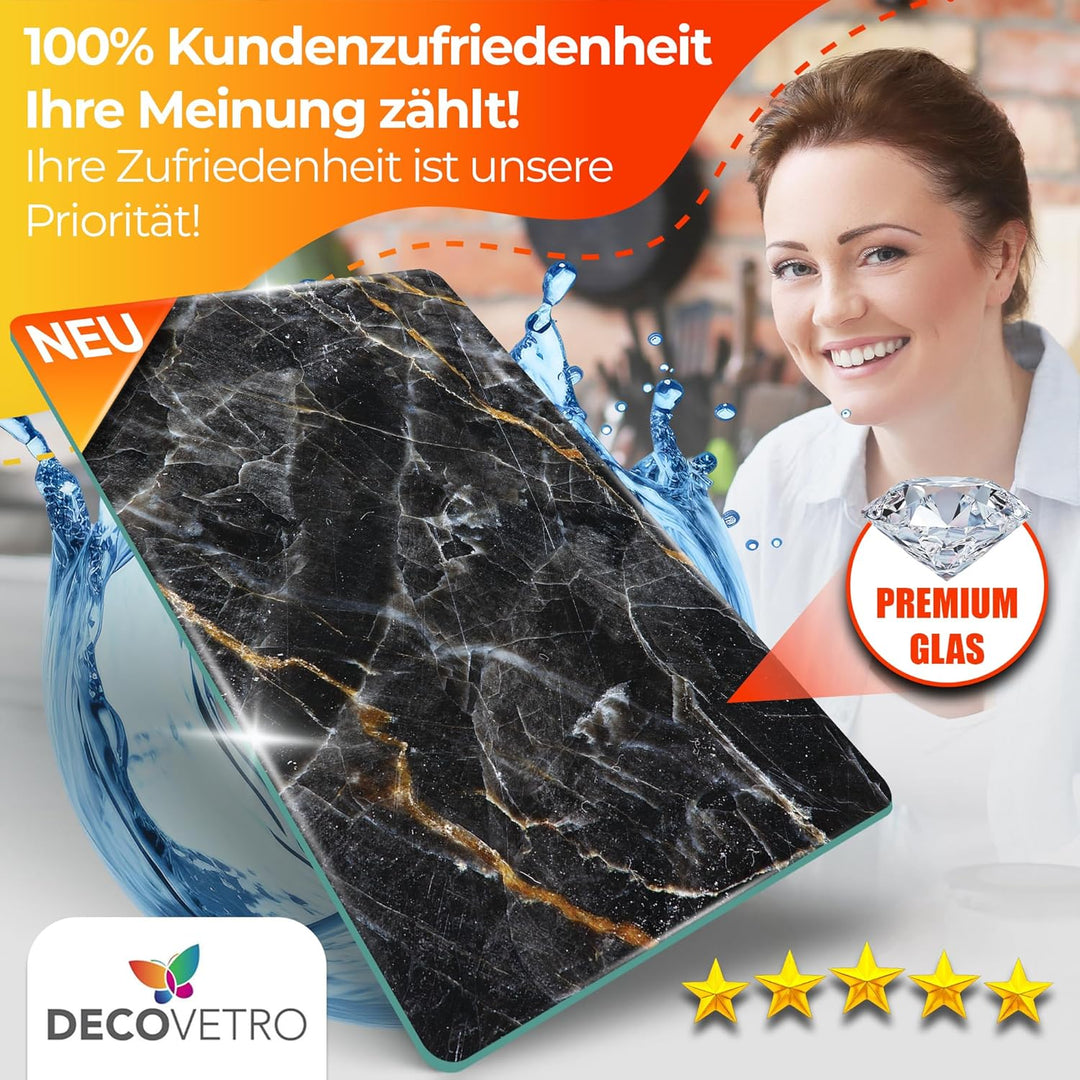 Decovetro® Schneidebrett Glas | 40 x 30 cm | Glass Cutting Board | Hygienisches und robustes Glassch