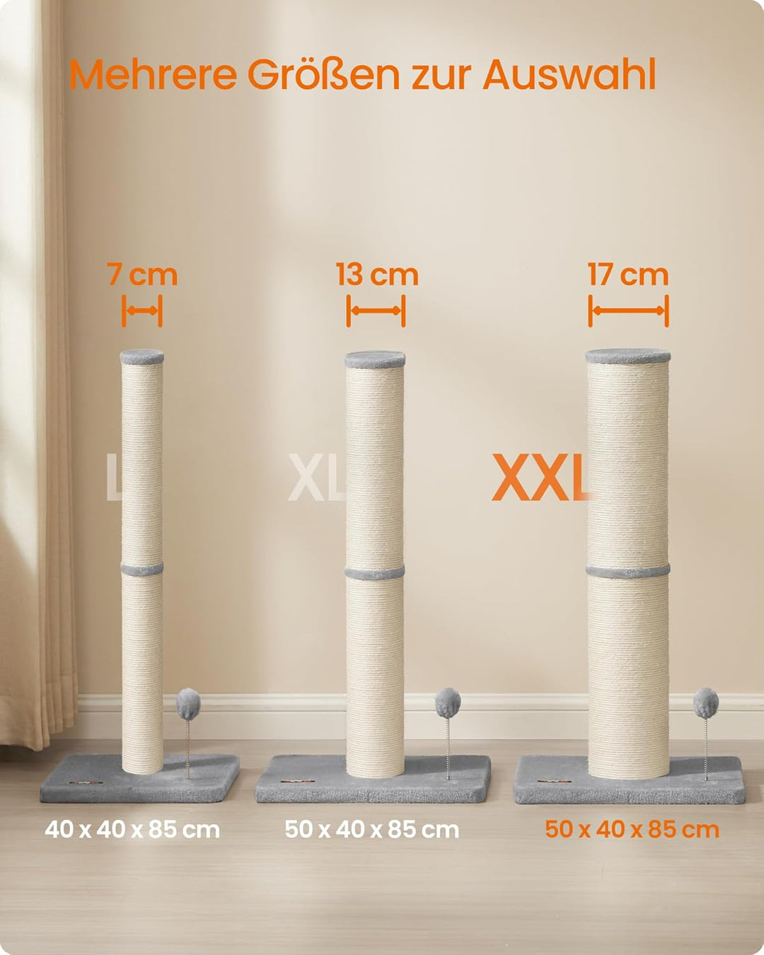 Feandrea Kratzbaum, 85 cm hoch, Kratzsäule XXL, 17 cm Dicker Stamm, Katzenbaum, Kratzstamm auch für