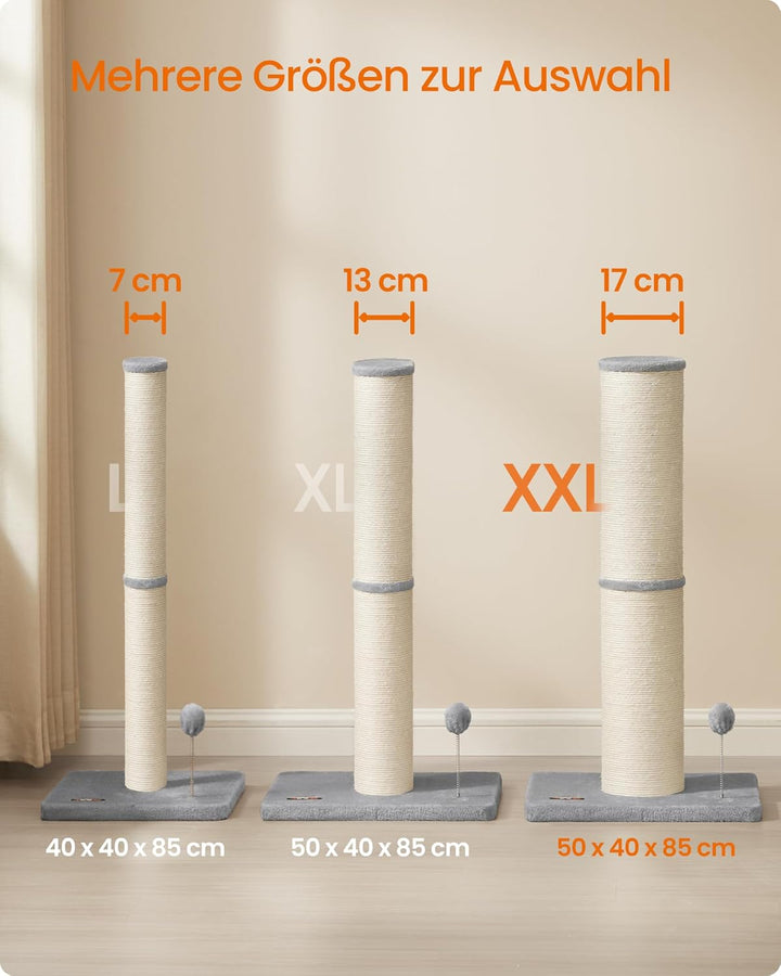 Feandrea Kratzbaum, 85 cm hoch, Kratzsäule XXL, 17 cm Dicker Stamm, Katzenbaum, Kratzstamm auch für