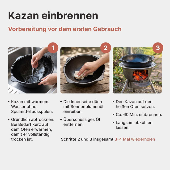 BIG-PAN Kasan Gusseisen 8L mit Aluminium Deckel flacher Boden Schaumkelle Lagan handbemalt Original