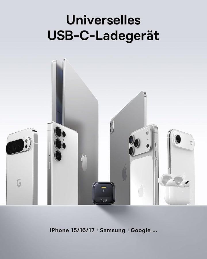 Baseus Enerfill 45W USB C Ladegerät GaN Schnellladegerät mit 1m Schnellladekabel, PPS PD Netzteil fü