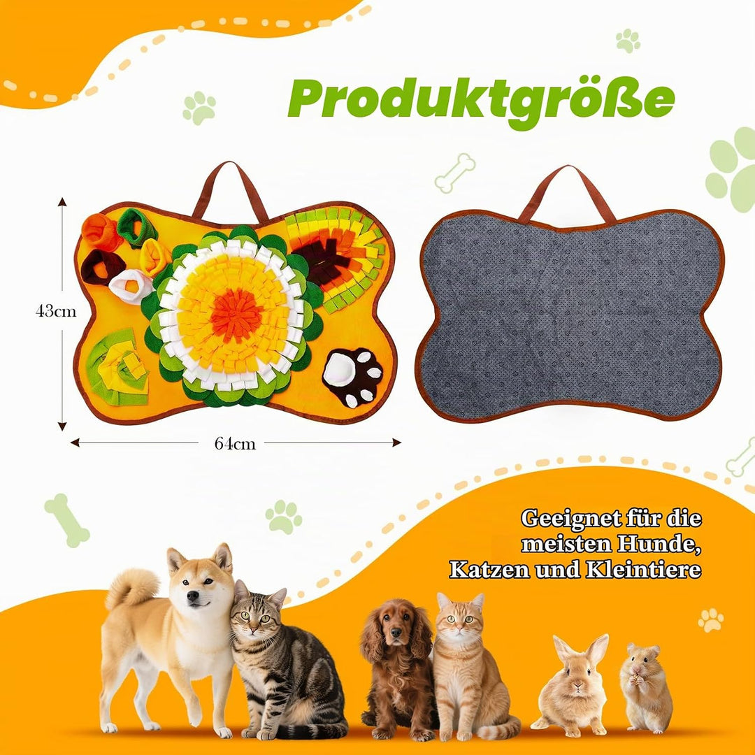 Schnüffelteppich Hund Universal, Waschbar Trainingsmatte Fütterteppich, Hautfreundlich Schnüffeltepp