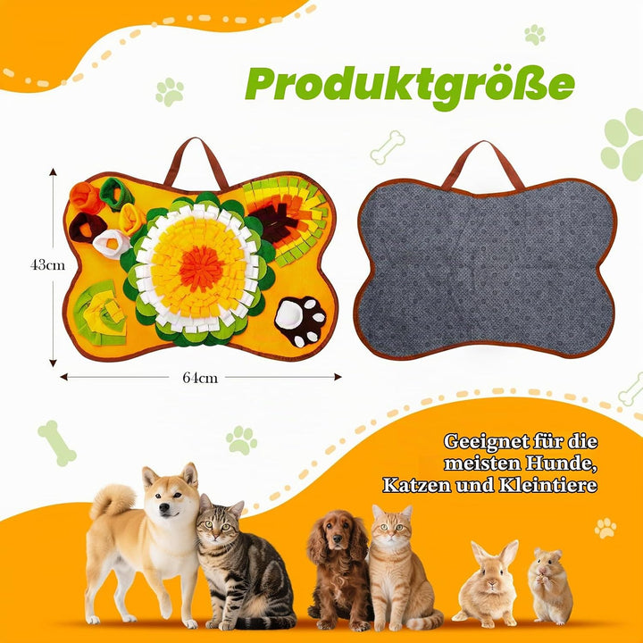 Schnüffelteppich Hund Universal, Waschbar Trainingsmatte Fütterteppich, Hautfreundlich Schnüffeltepp