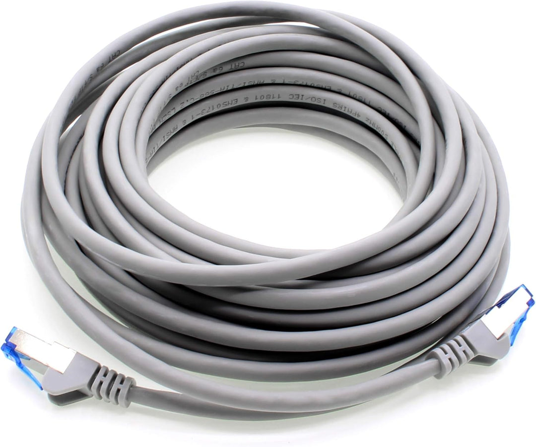 7,5m - CAT6a - Netzwerkkabel grau - 10 Stück CAT 6 A Patchkabel 10000 Mbit s SFTP PIMF 500 MHz kompa