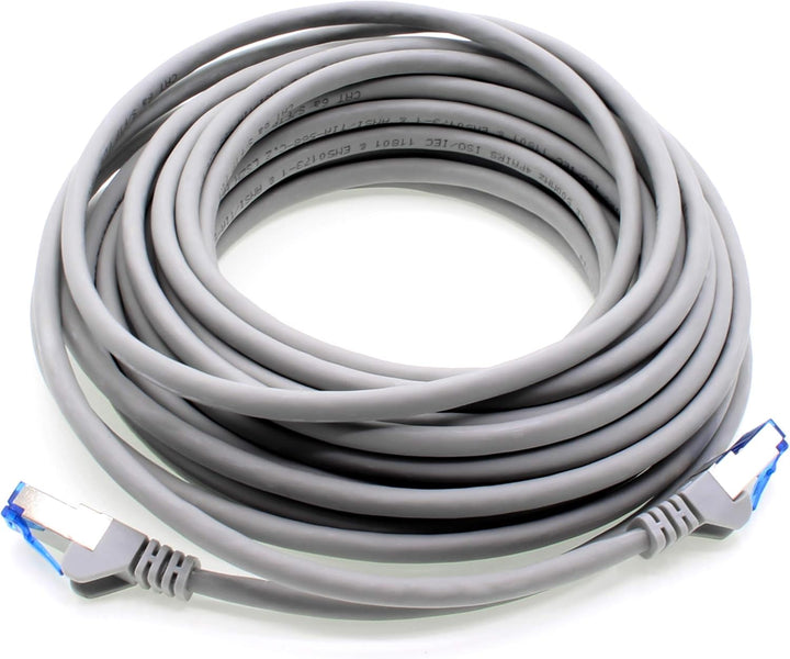 7,5m - CAT6a - Netzwerkkabel grau - 10 Stück CAT 6 A Patchkabel 10000 Mbit s SFTP PIMF 500 MHz kompa
