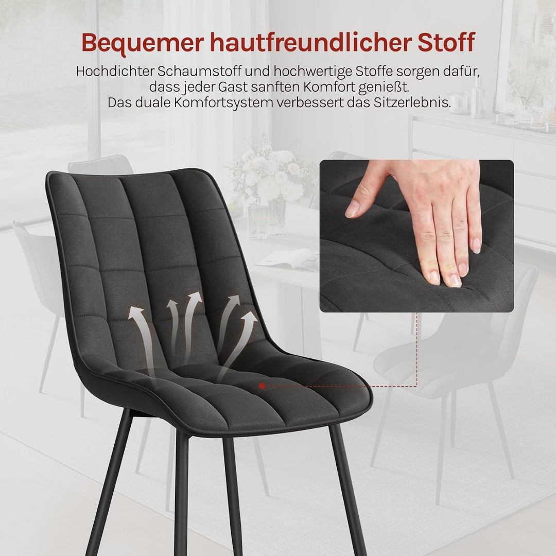 WOLTU Esszimmerstühle 4er Set Küchenstuhl Polsterstuhl Wohnzimmerstuhl Sessel mit Rückenlehne, Sitzf