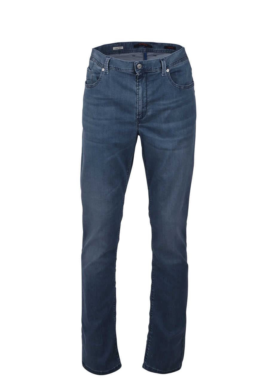 ALBERTO Regular Fit Jeans 5-Pocket Reissverschluss Nachtblau 33 Mittelblau, 33 Mittelblau