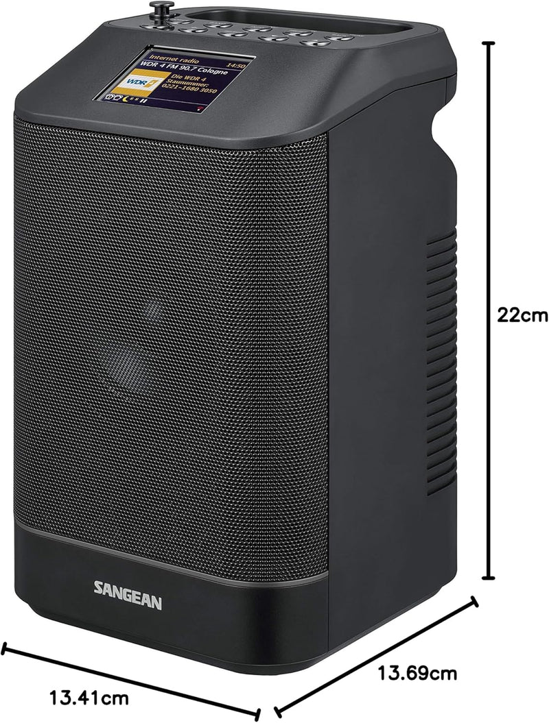 Sangean WFS58 DAB+ Radio | UKW | Wi-fi und Bluetooth Lautsprecher | Tragbares Internet Radio mit NFC