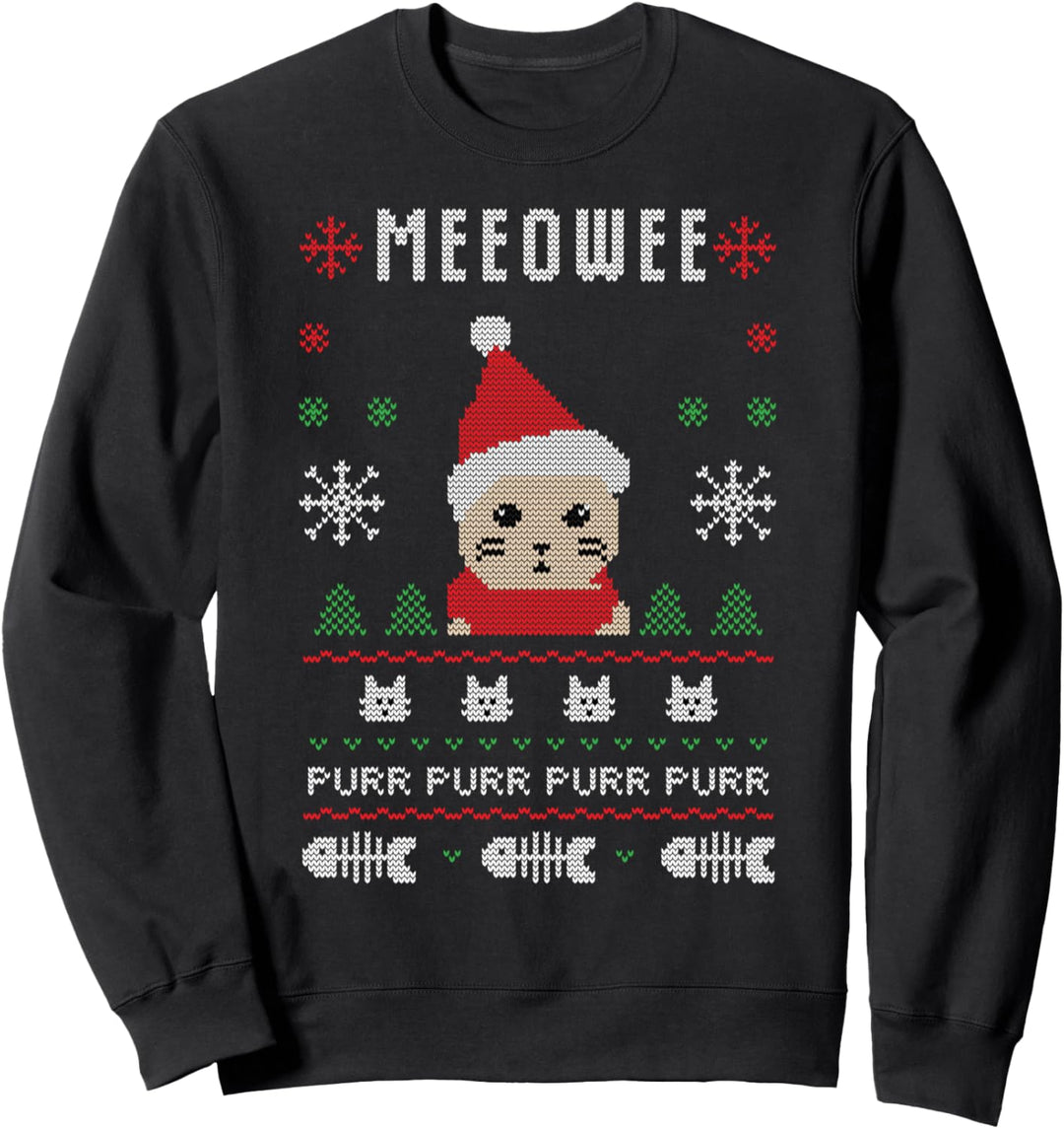 Ugly Christmas Sweater Ugly Sweater Katze Katzen Weihnachten Sweatshirt