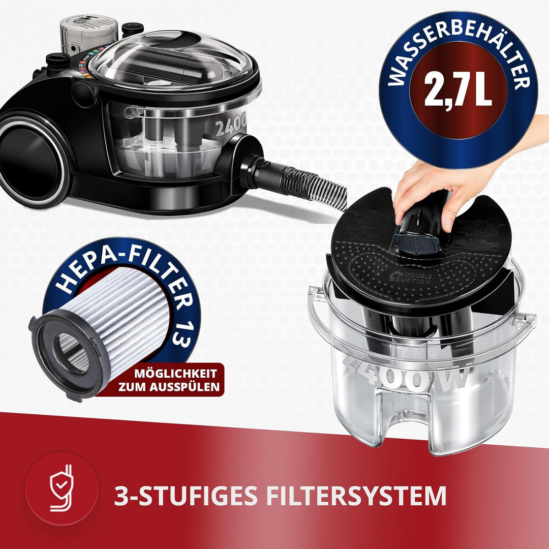 MPM - MOD-47 - Staubsauger mit Bora-Wasserfilter und Luftreiniger - für Allergiker - gegen Milben, T