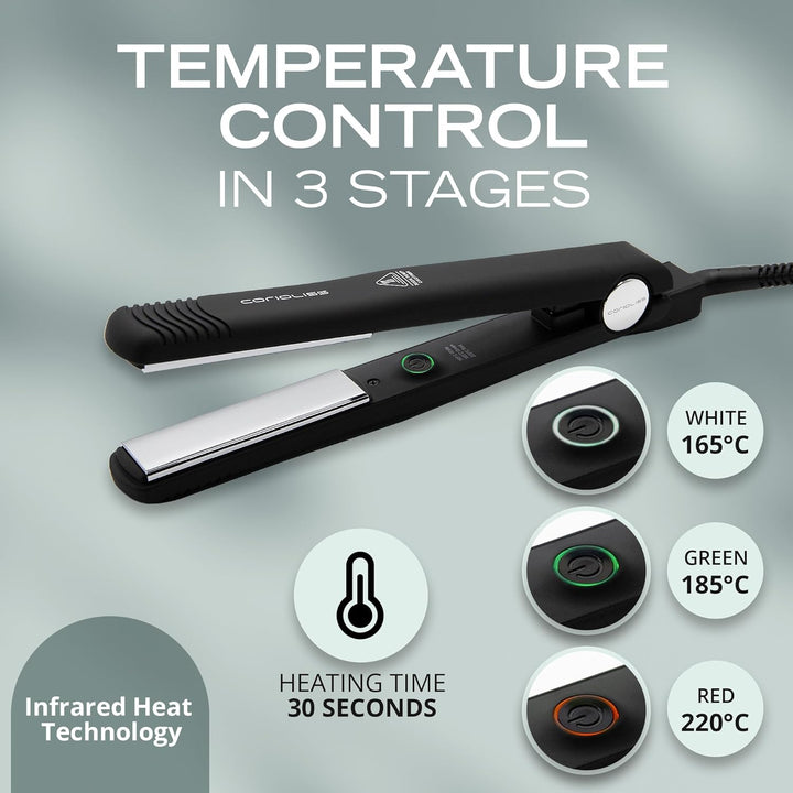 Corioliss C-Style | Haarglätter mit Titanplatten | Temperatur 165–220°C | Ionen-Technologie | Glätte