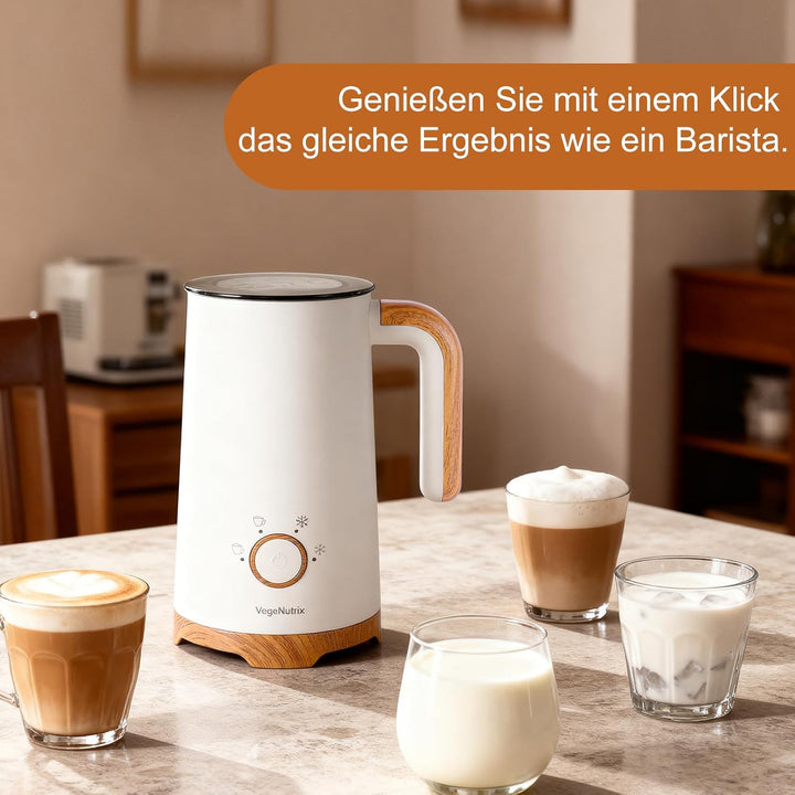 Elektrischer Milchaufschäumer, Automatischer Warm- und Kaltschaumbereiter und Milchwärmer (4-in-1) m