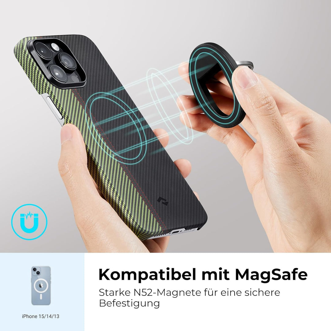 PITAKA Handy Ring Halterung Kompatibel mit Magsafe Magnetischer Griff Einstellbar Fingerhalter für i