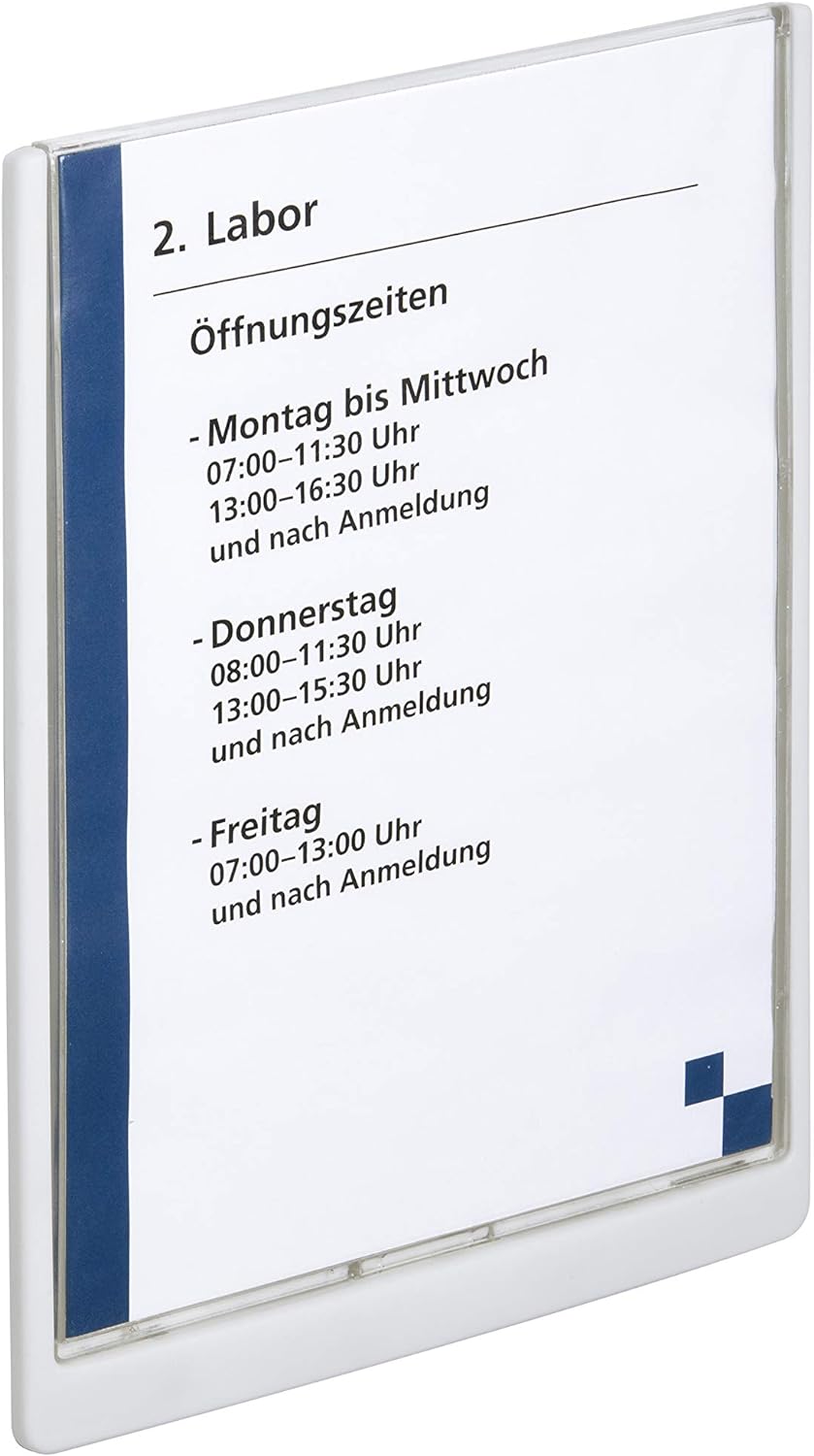Durable Türschild Click Sign A4, zum Ankleben oder Anschrauben, weiss, 486702 210 x 297mm (B x H) we